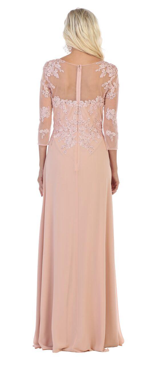 Long Sleeve Mother of the Bride Formal Dress - The Dress Outlet May Queen
