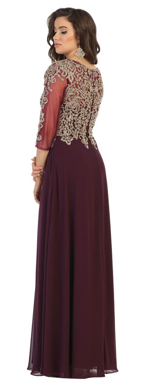 Long Sleeve Mother of the Bride Formal Dress - The Dress Outlet May Queen