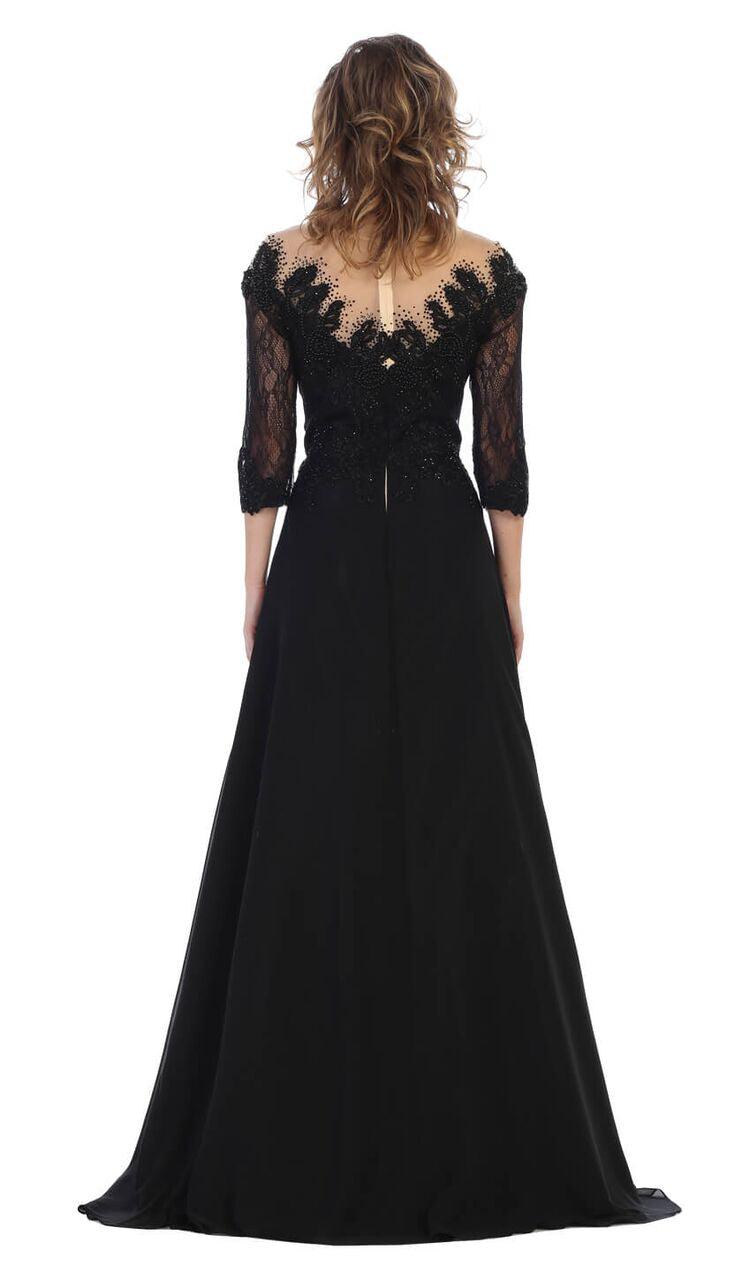 Long Sleeve Mother of the Bride Formal Dress - The Dress Outlet May Queen