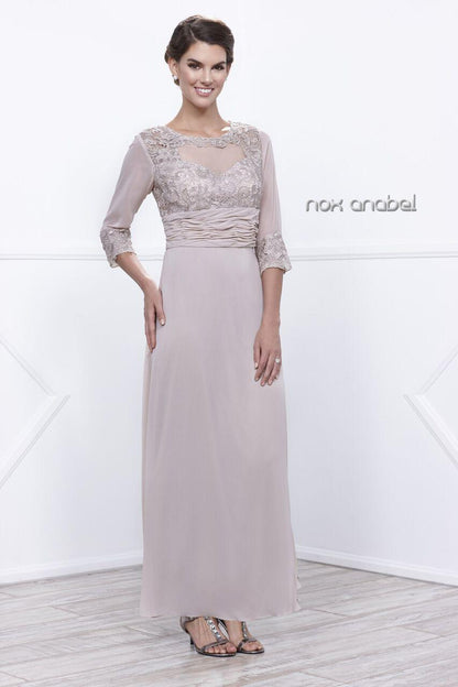 Long Sleeve Mother of the Bride Formal Dress - The Dress Outlet Nox Anabel