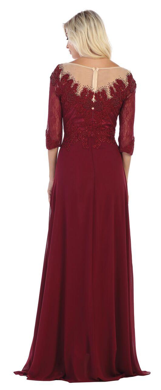 Long Sleeve Mother of the Bride Formal Dress - The Dress Outlet May Queen