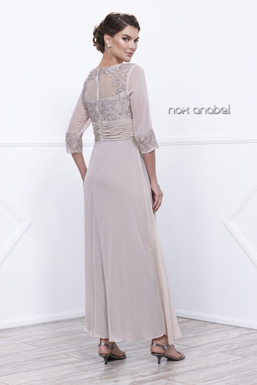 Long Sleeve Mother of the Bride Formal Dress - The Dress Outlet Nox Anabel