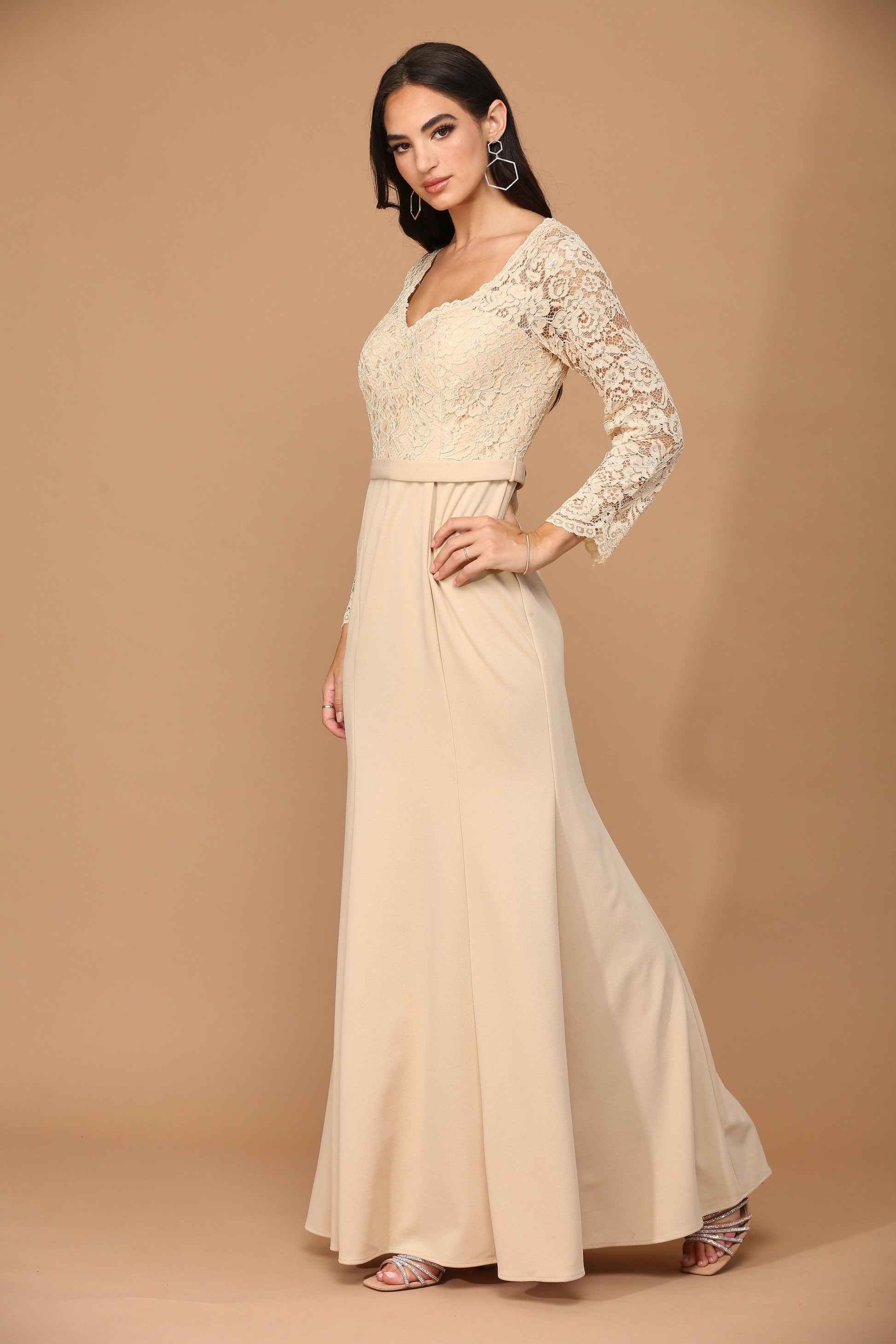 Long Sleeve Mother of the Bride Formal Dress