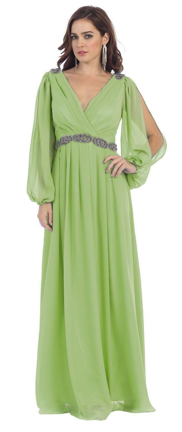 Long Sleeve Mother of the Bride Formal Plus Size Dress Groom - The Dress Outlet May Queen