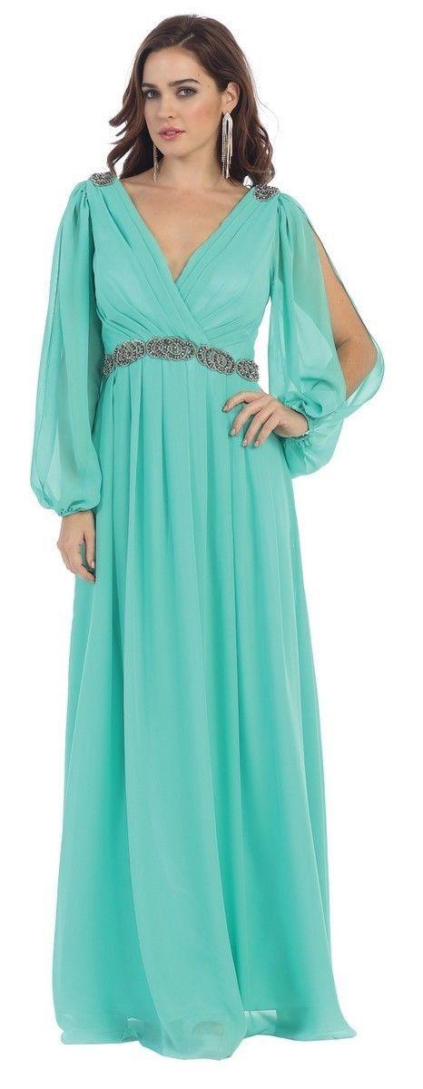 Long Sleeve Mother of the Bride Formal Plus Size Dress Groom - The Dress Outlet May Queen
