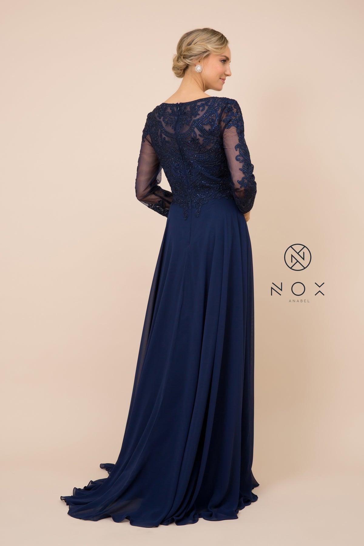 Long Sleeve Mother of the Bride Plus Size Dress