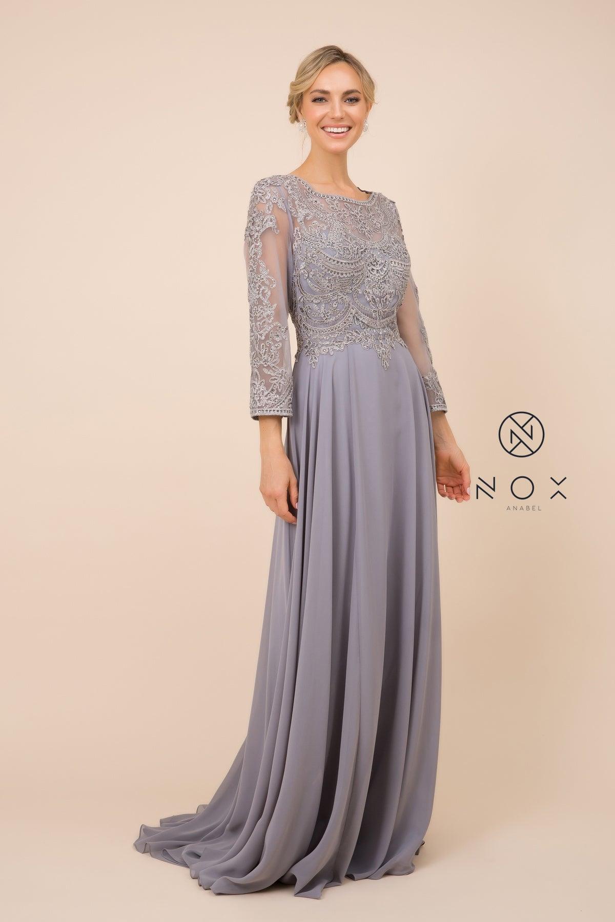 Long Sleeve Mother of the Bride Plus Size Dress
