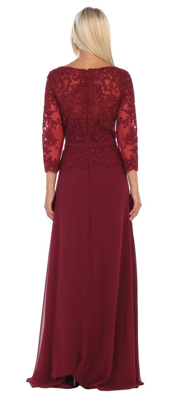 Long Sleeve Mother of the Bride Plus Size Formal Dress - The Dress Outlet May Queen