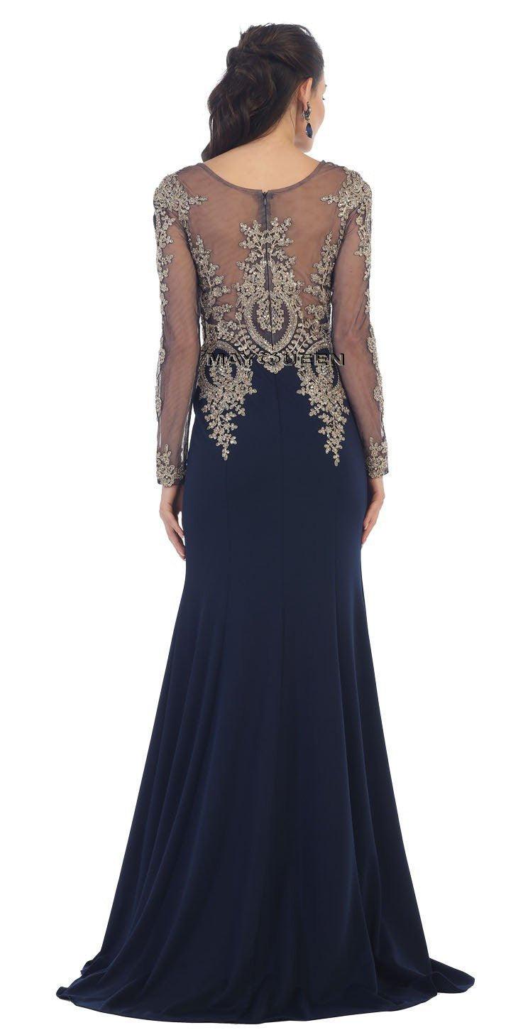 Long Sleeve Sexy Formal Evening Dress - The Dress Outlet May Queen
