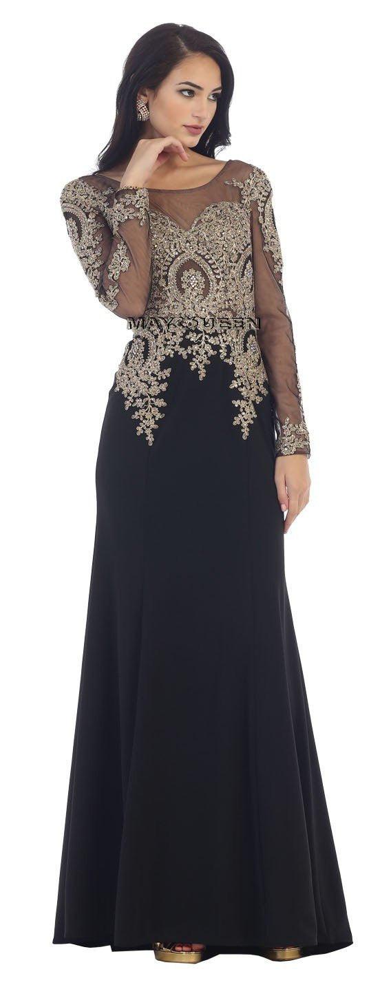 Long Sleeve Sexy Formal Evening Dress - The Dress Outlet May Queen