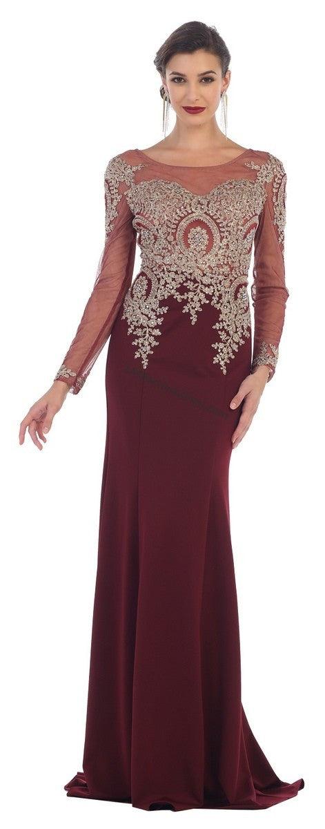 Long Sleeve Sexy Formal Evening Dress - The Dress Outlet May Queen
