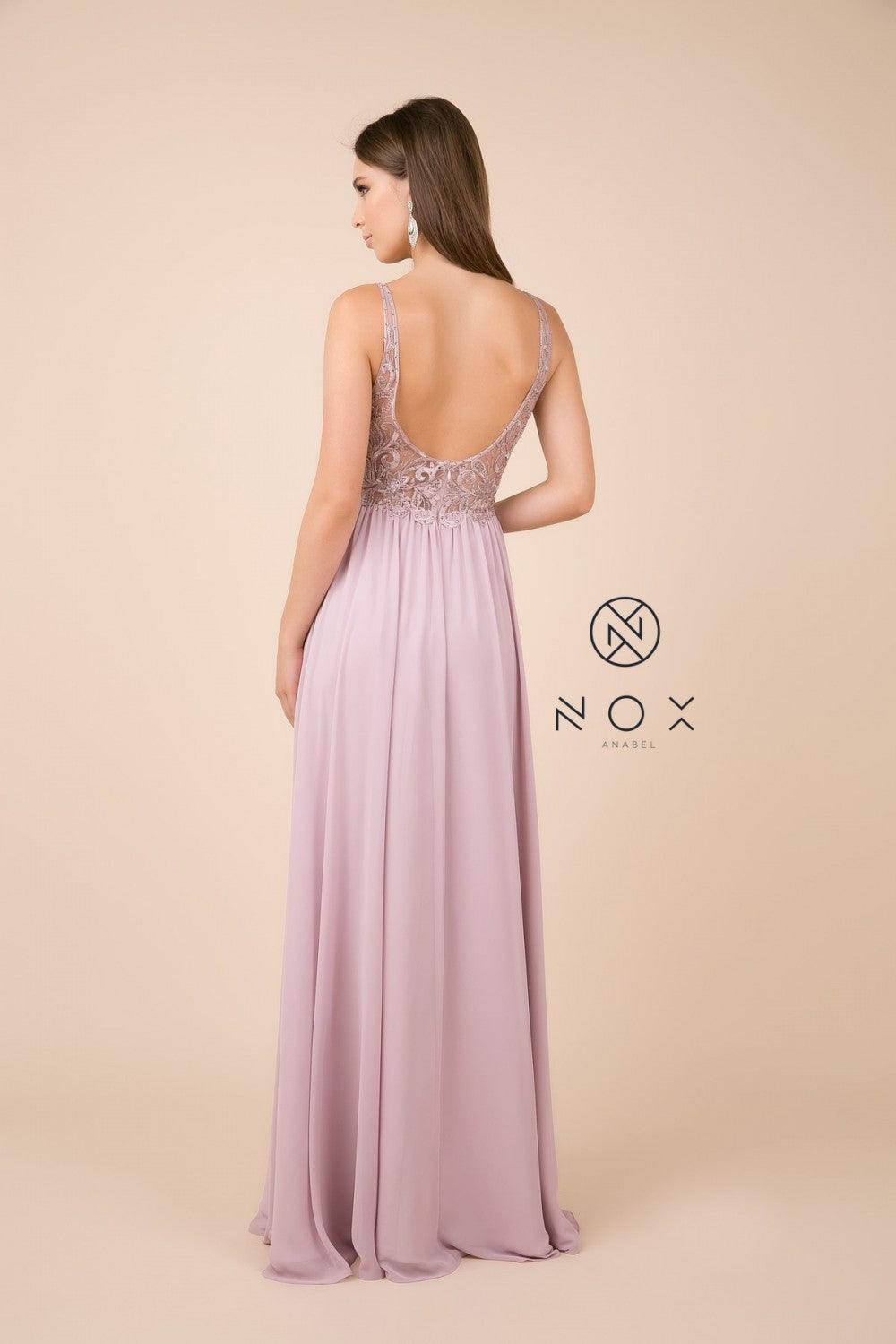 Long Sleevelees Formal Dress Prom - The Dress Outlet Nox Anabel