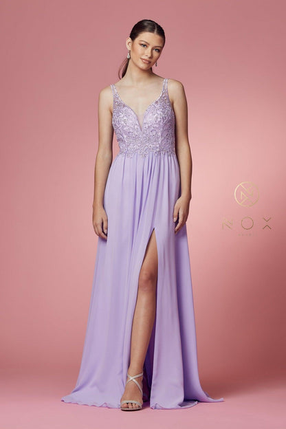 Long Sleevelees Formal Dress Prom - The Dress Outlet