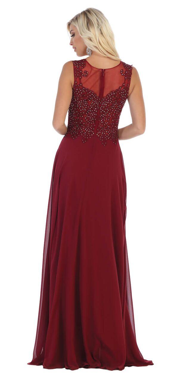Long Sleeveless Chiffon Prom Formal Dress - The Dress Outlet May Queen