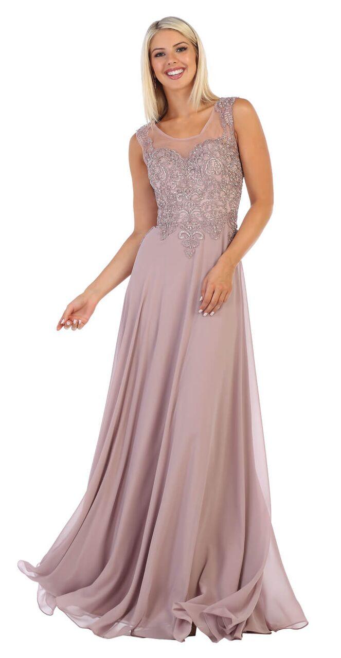 Long Sleeveless Chiffon Prom Formal Dress - The Dress Outlet May Queen