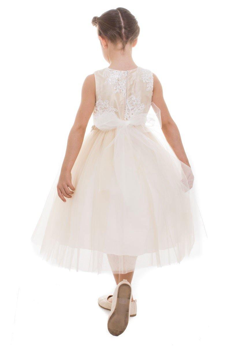 Long Sleeveless Flower Girl Dress - The Dress Outlet Petite Adele