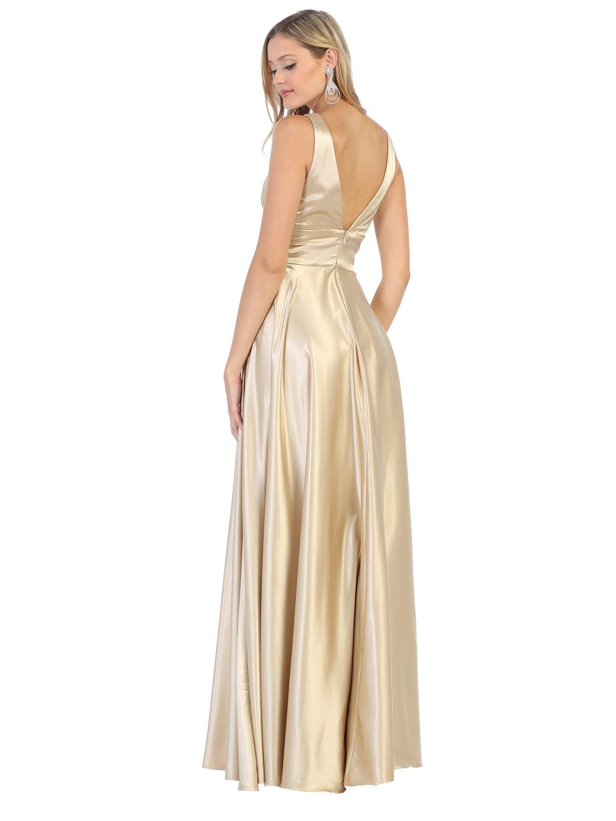 Long Sleeveless Formal Bridesmaids Prom Dress - The Dress Outlet May Queen