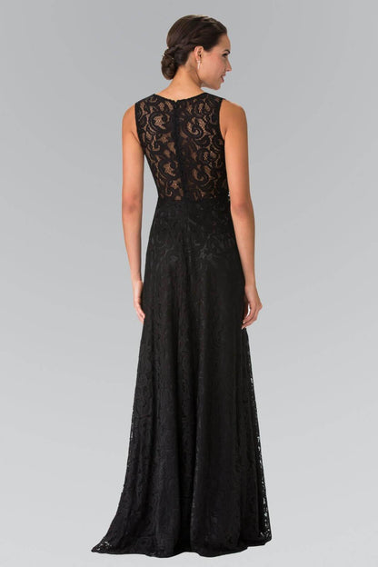 Long Sleeveless Formal Dress Evening Lace Gown - The Dress Outlet Elizabeth K