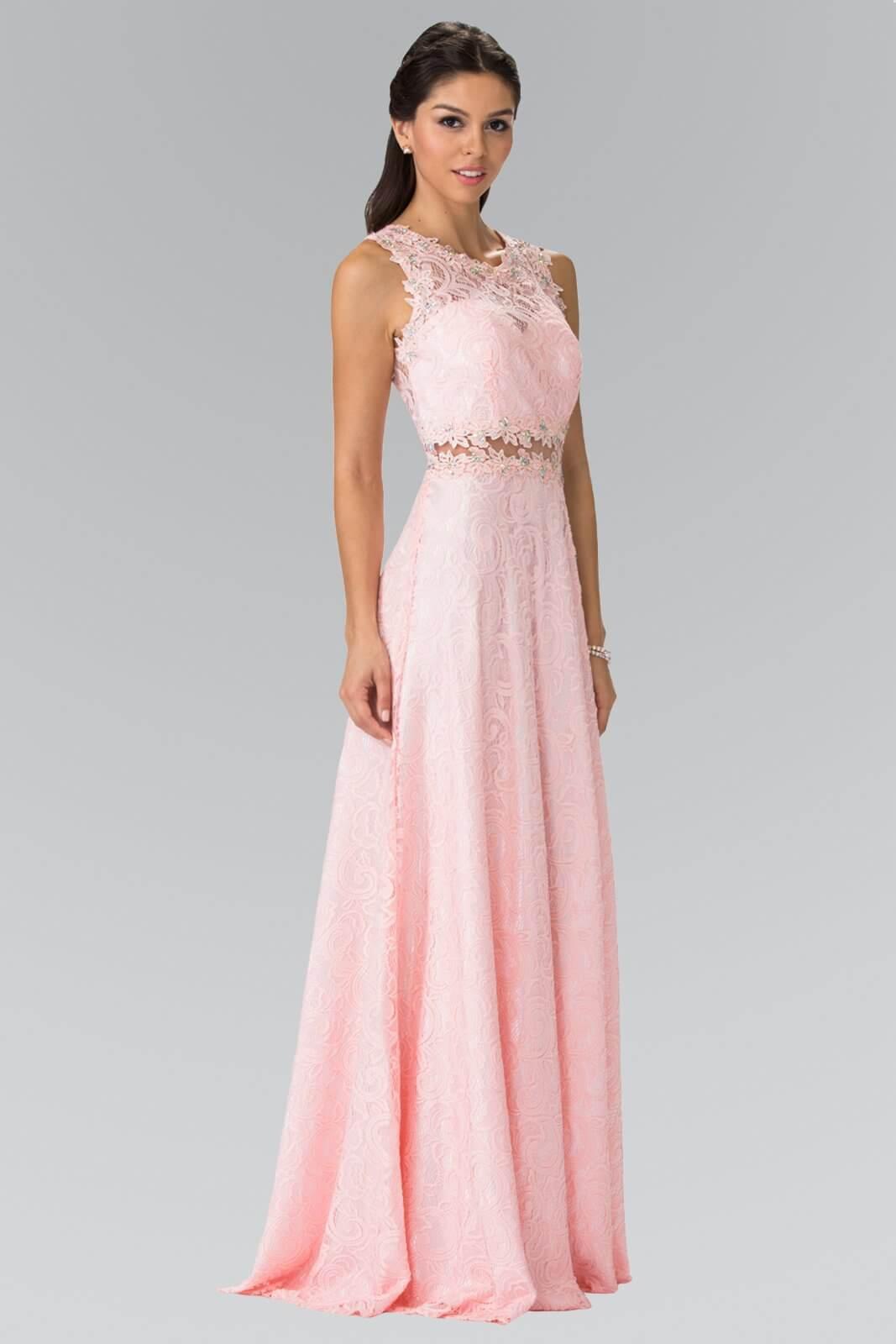 Long Sleeveless Formal Dress Evening Lace Gown - The Dress Outlet Elizabeth K