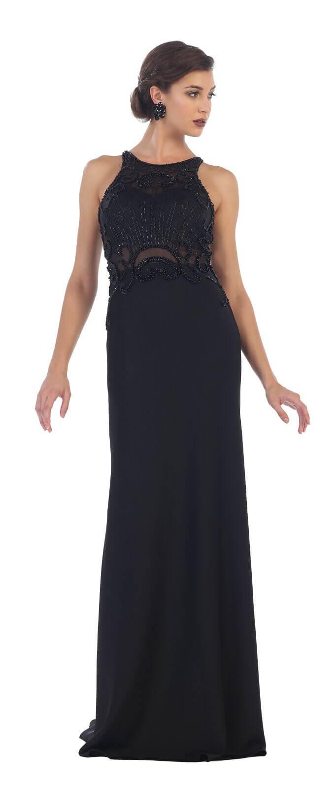Long Sleeveless Formal Dress Evening Party Gown - The Dress Outlet May Queen