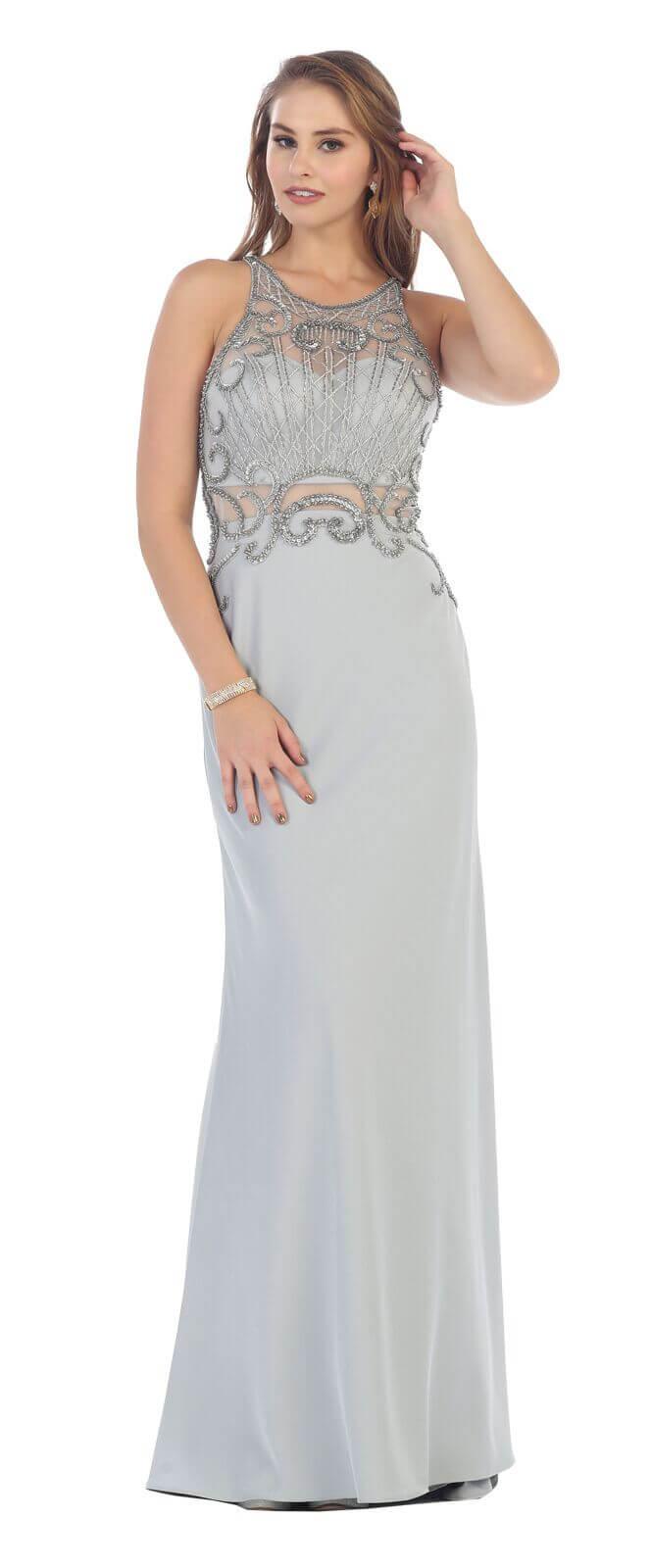 Long Sleeveless Formal Dress Evening Party Gown - The Dress Outlet May Queen