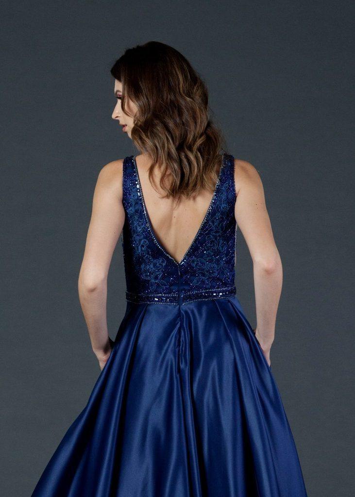 Long Sleeveless Formal Evening Prom Beaded Dress