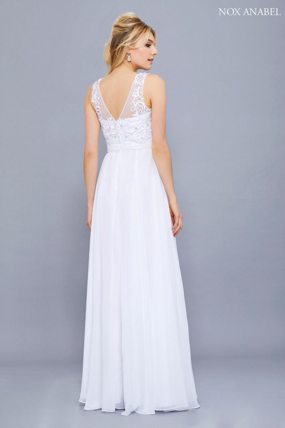 Long Sleeveless Formal Wedding Dress - The Dress Outlet Nox Anabel
