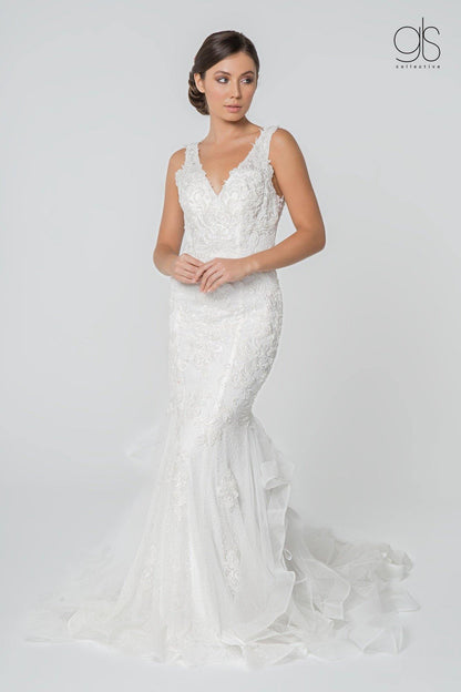 Long Sleeveless Mermaid Wedding Gown - The Dress Outlet Elizabeth K