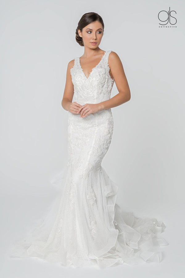 Long Sleeveless Mermaid Wedding Gown