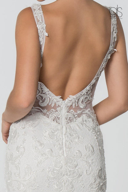 Long Sleeveless Mermaid Wedding Gown - The Dress Outlet Elizabeth K