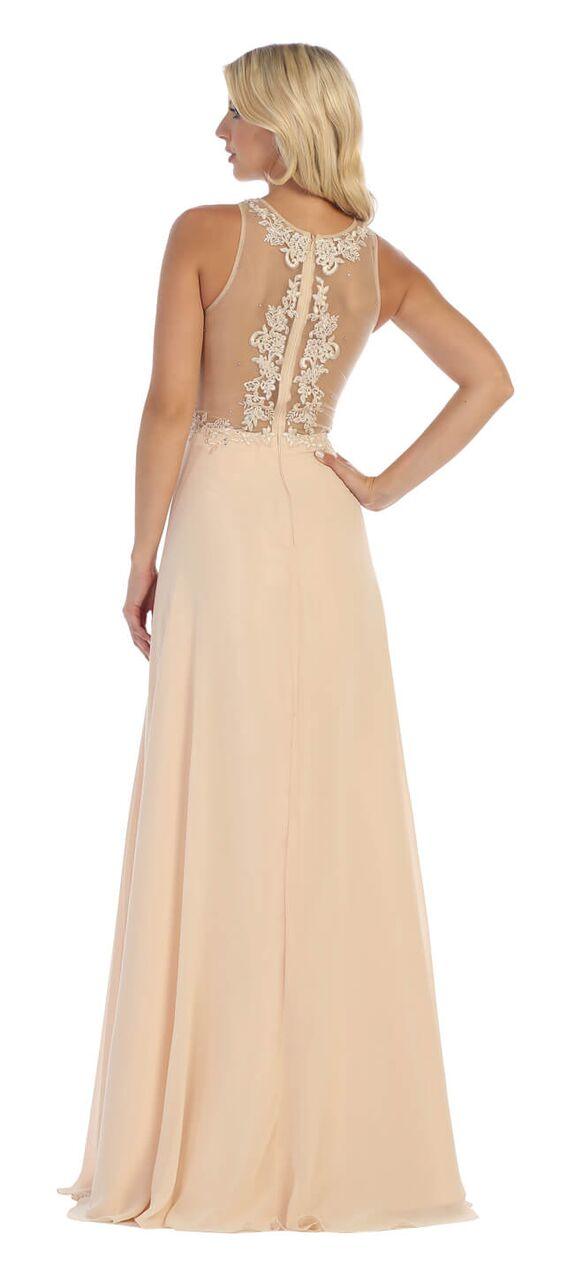 Long Sleeveless Plus Size Prom Dress Formal Gown - The Dress Outlet May Queen