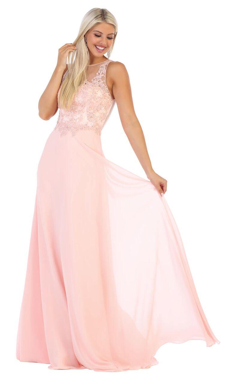 Long Sleeveless Plus Size Prom Dress Formal Gown - The Dress Outlet May Queen