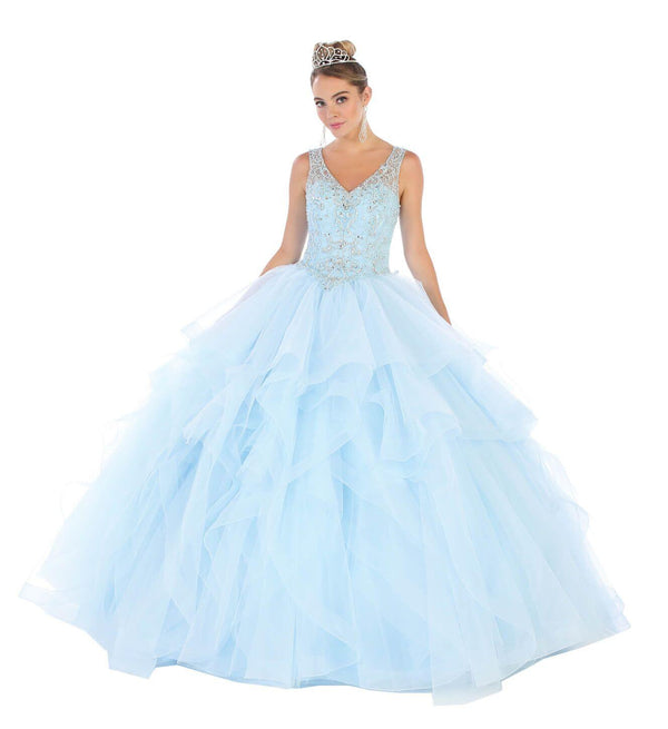 Long Sleeveless Quinceanera Sweet 16 Ball Gown