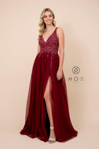 Long Sleeveless Sexy Prom Dress Evening Gown - The Dress Outlet Nox Anabel