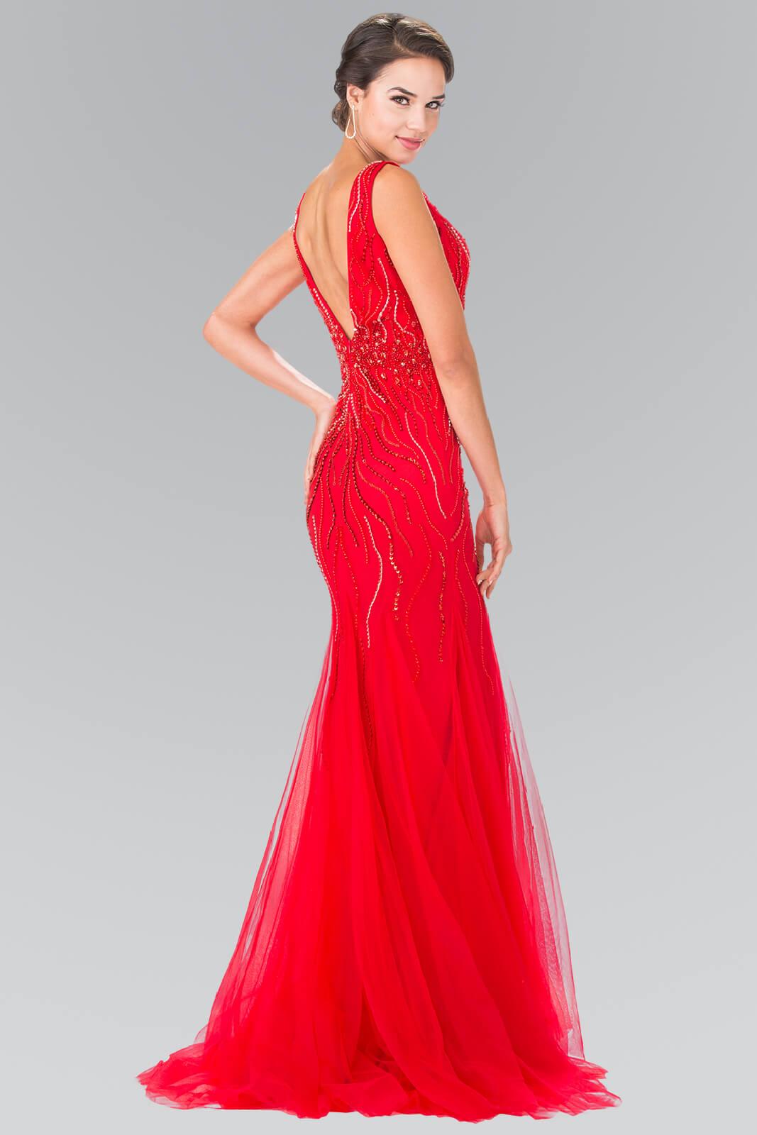 Long Sleeveless V-Neck Prom Dress - The Dress Outlet Elizabeth K