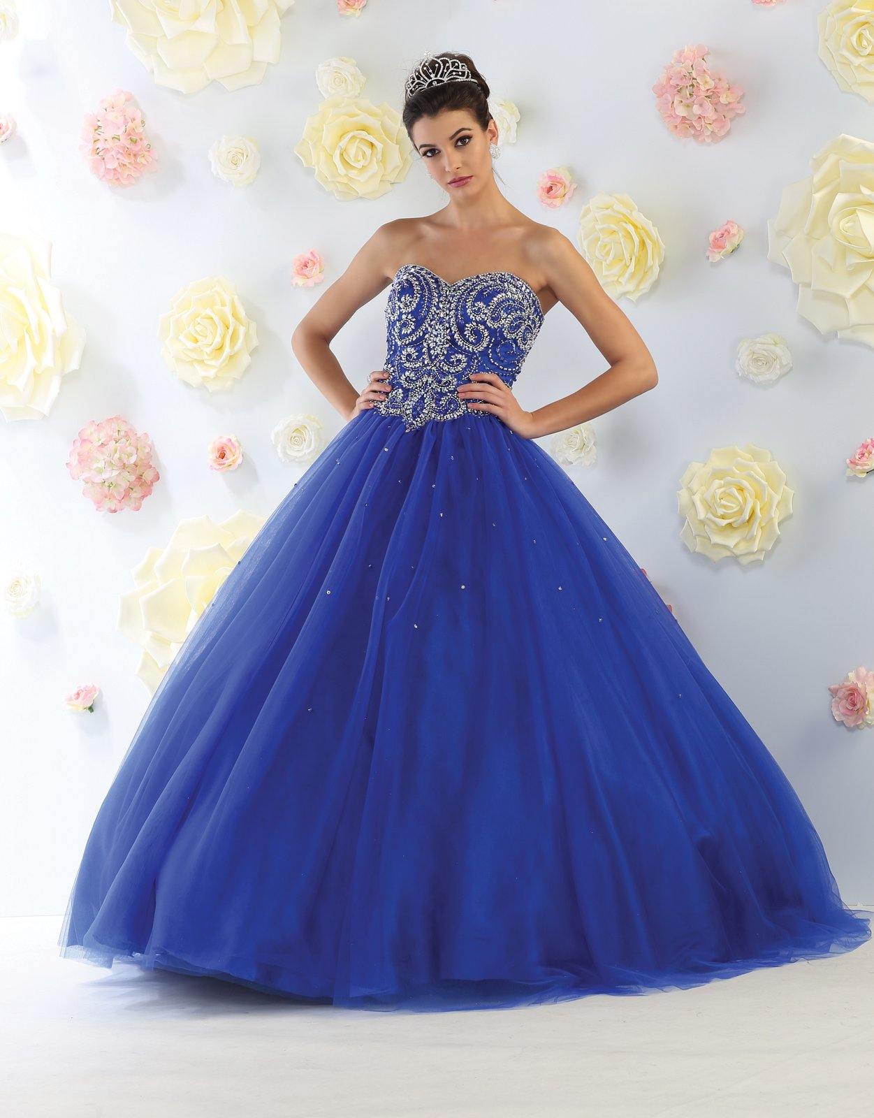Long Strapless Dress Quinceanera Gown - The Dress Outlet May Queen