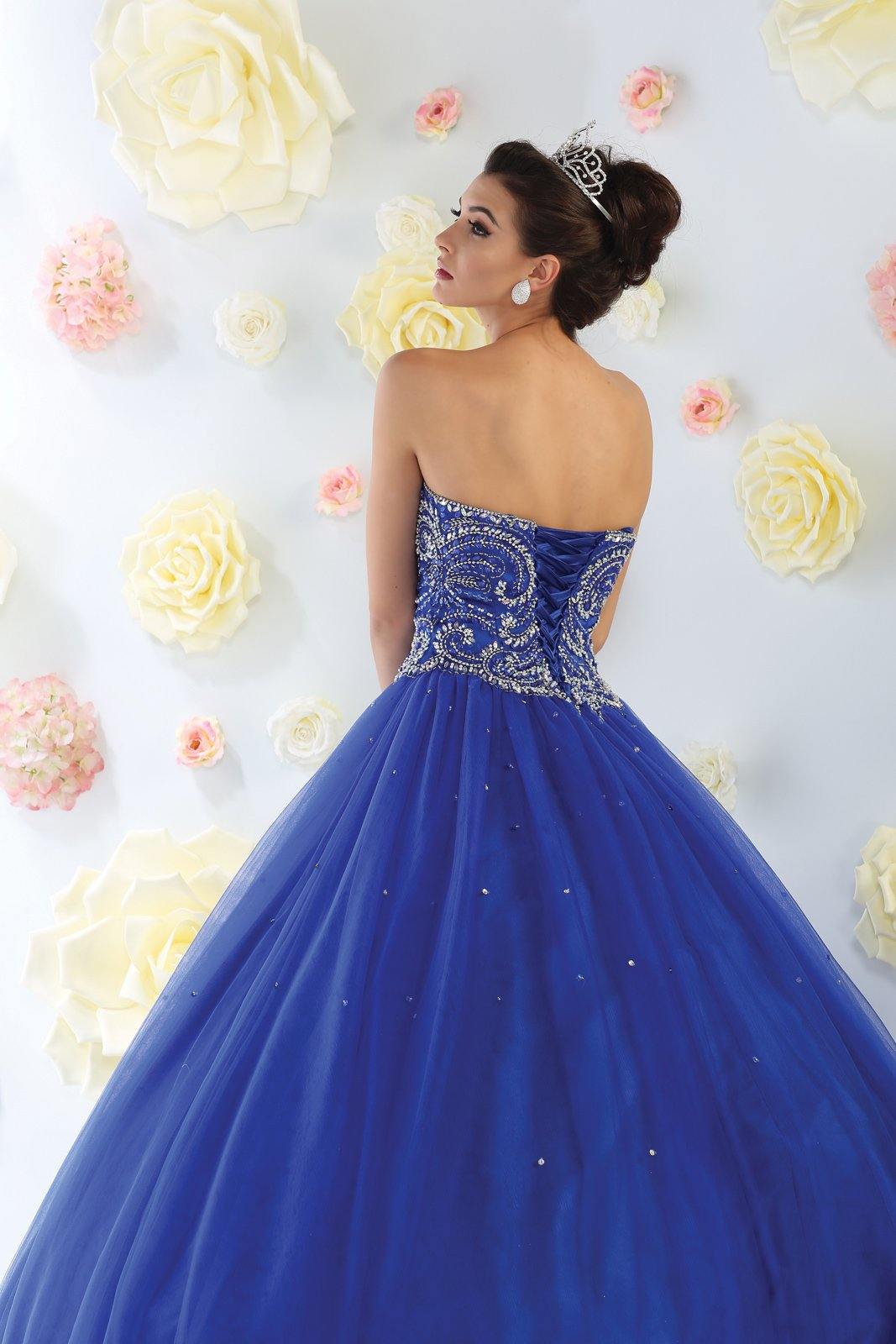 Long Strapless Dress Quinceanera Gown - The Dress Outlet May Queen