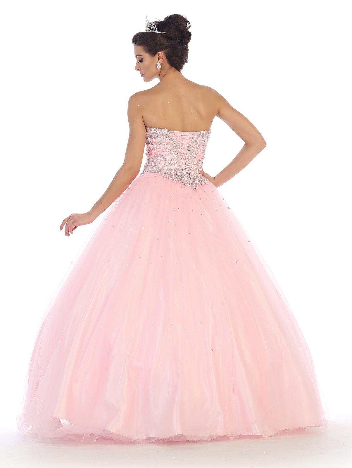 Long Strapless Dress Quinceanera Gown - The Dress Outlet May Queen