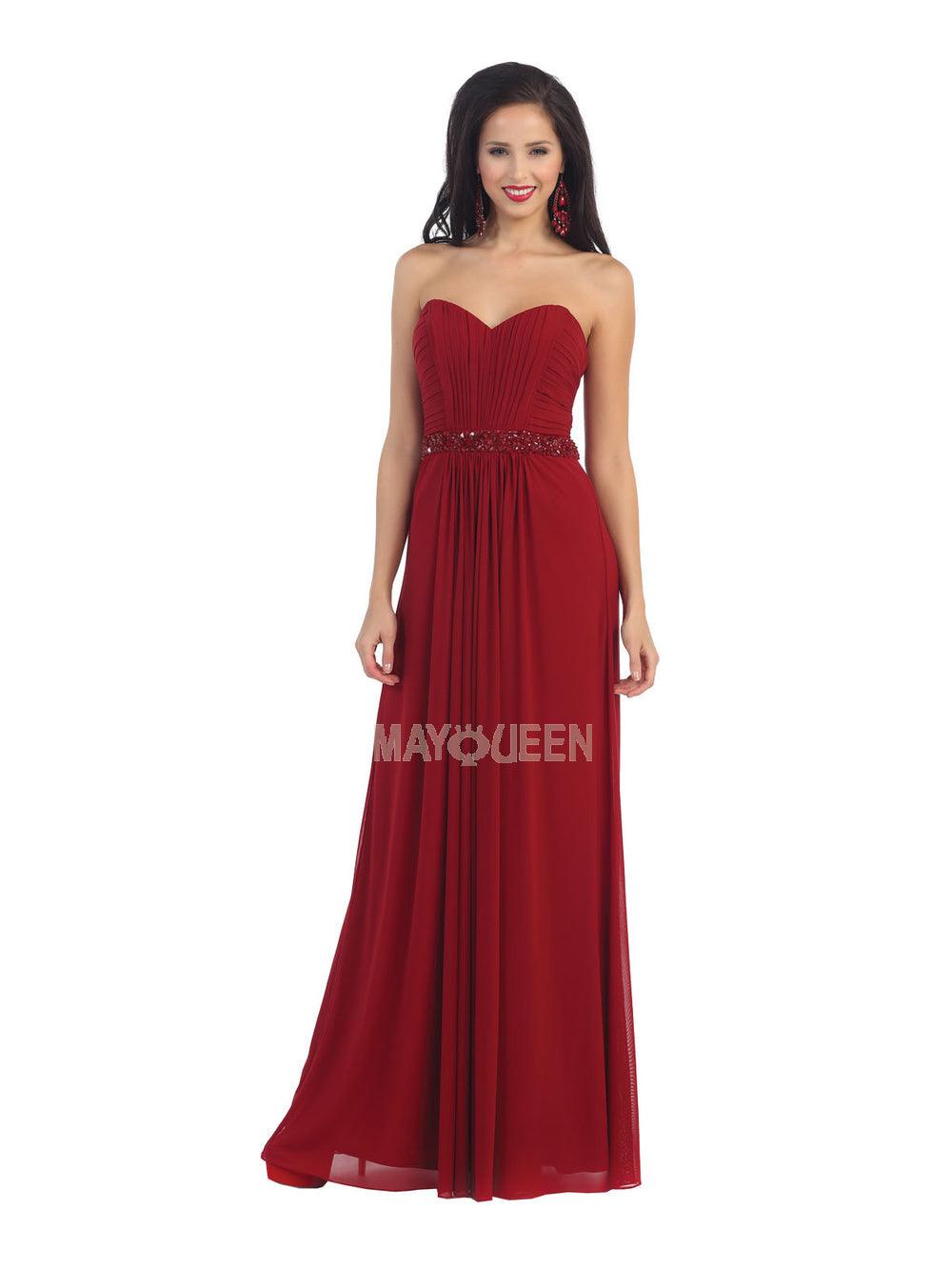 Long Strapless Formal Dress Bridesmaid - The Dress Outlet May Queen