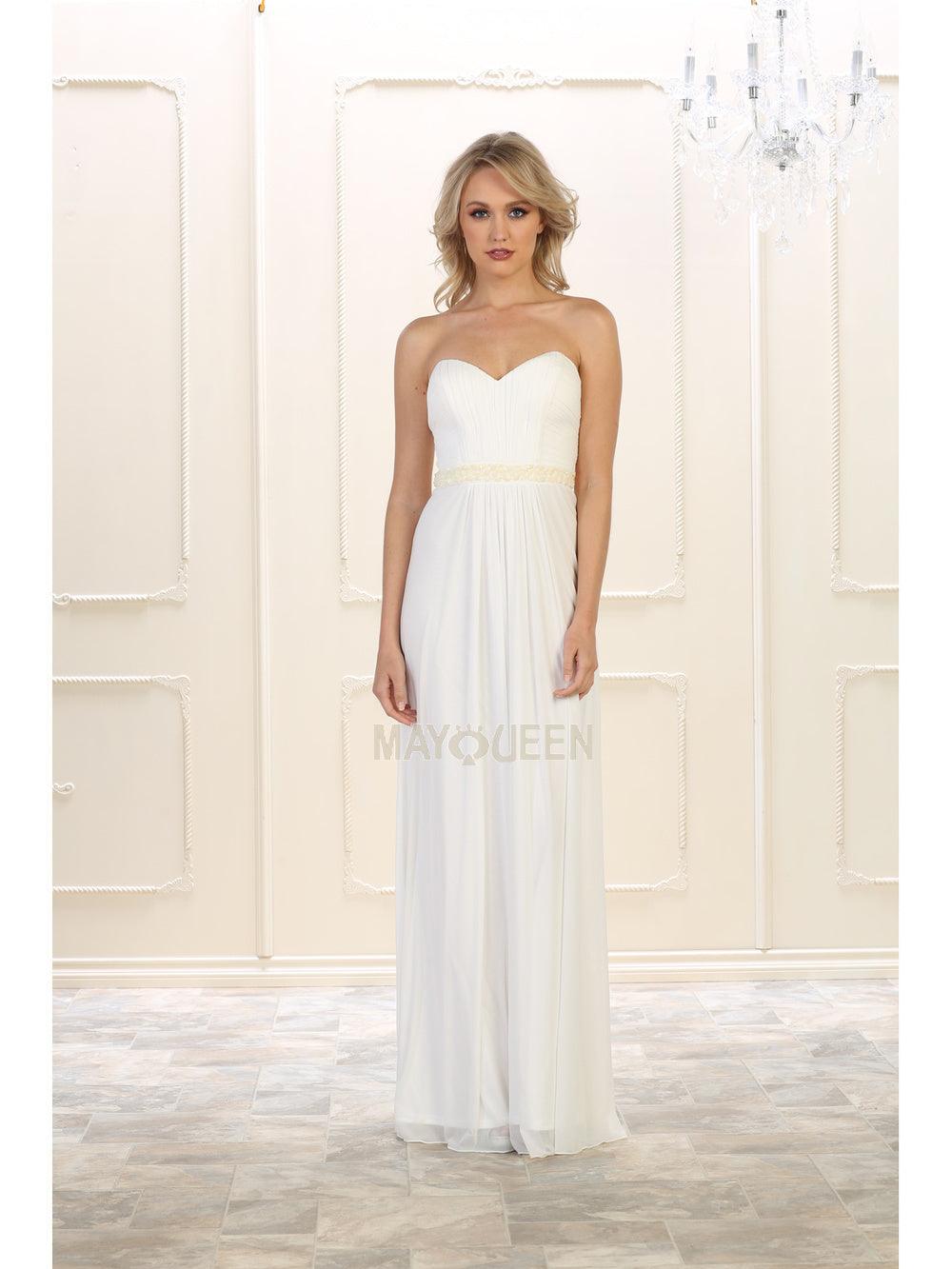 Long Strapless Formal Dress Bridesmaid - The Dress Outlet May Queen