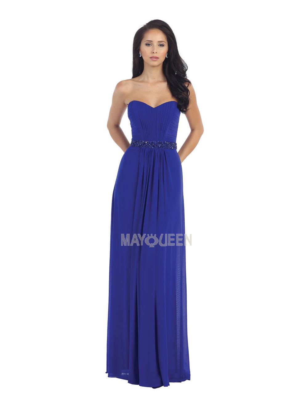 Long Strapless Formal Dress Bridesmaid - The Dress Outlet May Queen