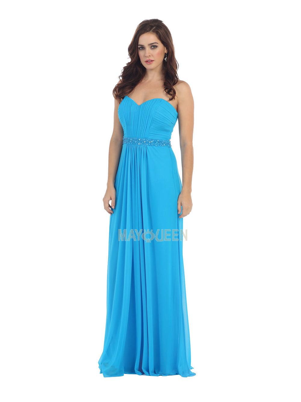 Long Strapless Formal Dress Bridesmaid - The Dress Outlet May Queen