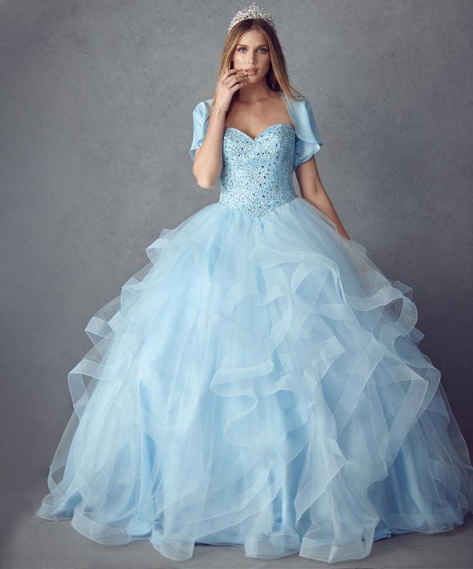 Long Strapless Quinceanera Ball Gown - The Dress Outlet
