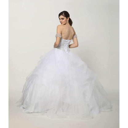 Long Strapless Quinceanera Ball Gown - The Dress Outlet Juliet