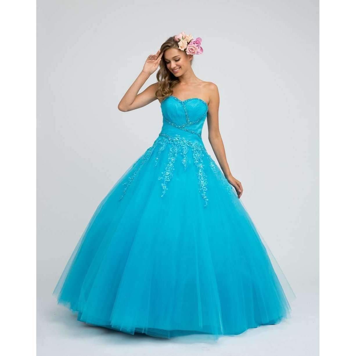 Long Strapless Quinceanera Dress Ball Gown