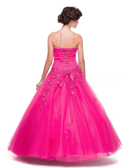 Long Strapless Quinceanera Dress Ball Gown - The Dress Outlet Juliet
