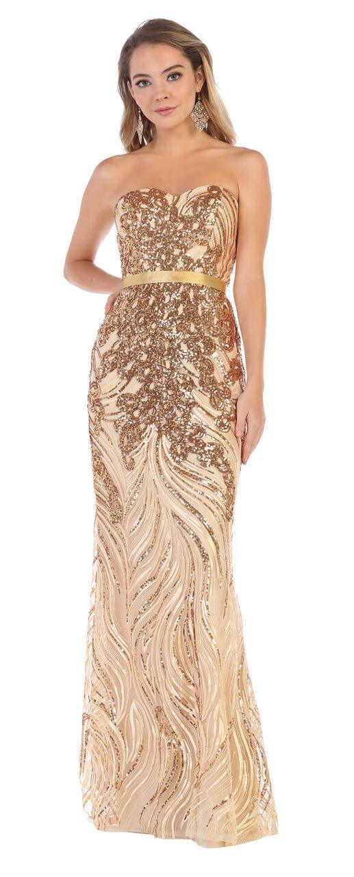 Long Strapless Sweetheart Beaded Plus Size Prom Dress