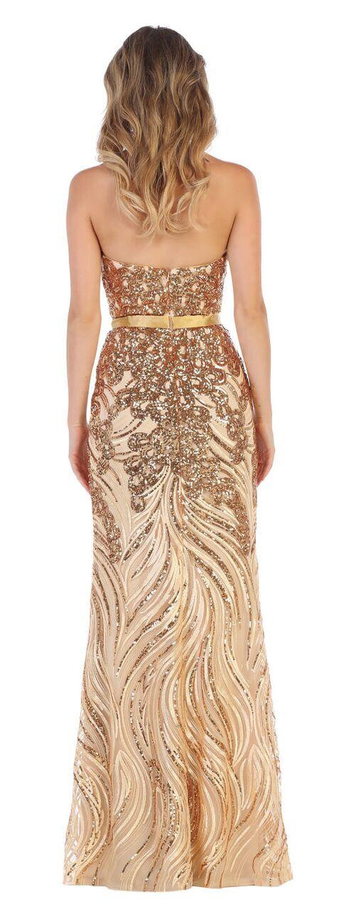 Long Strapless Sweetheart Beaded Plus Size Prom Dress - The Dress Outlet May Queen
