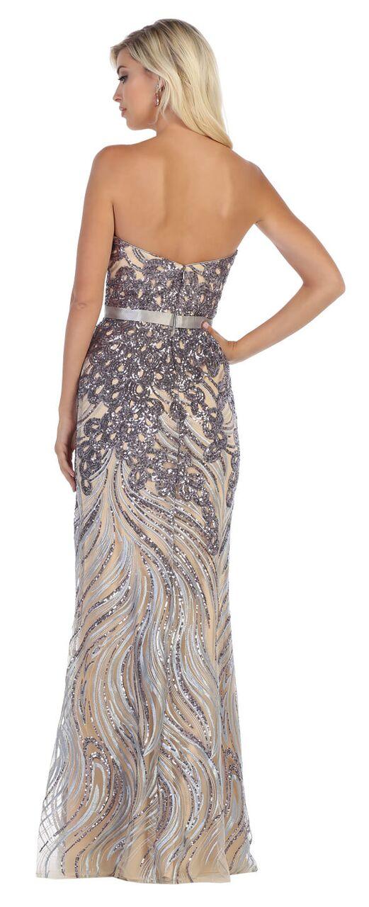 Long Strapless Sweetheart Beaded Plus Size Prom Dress - The Dress Outlet May Queen