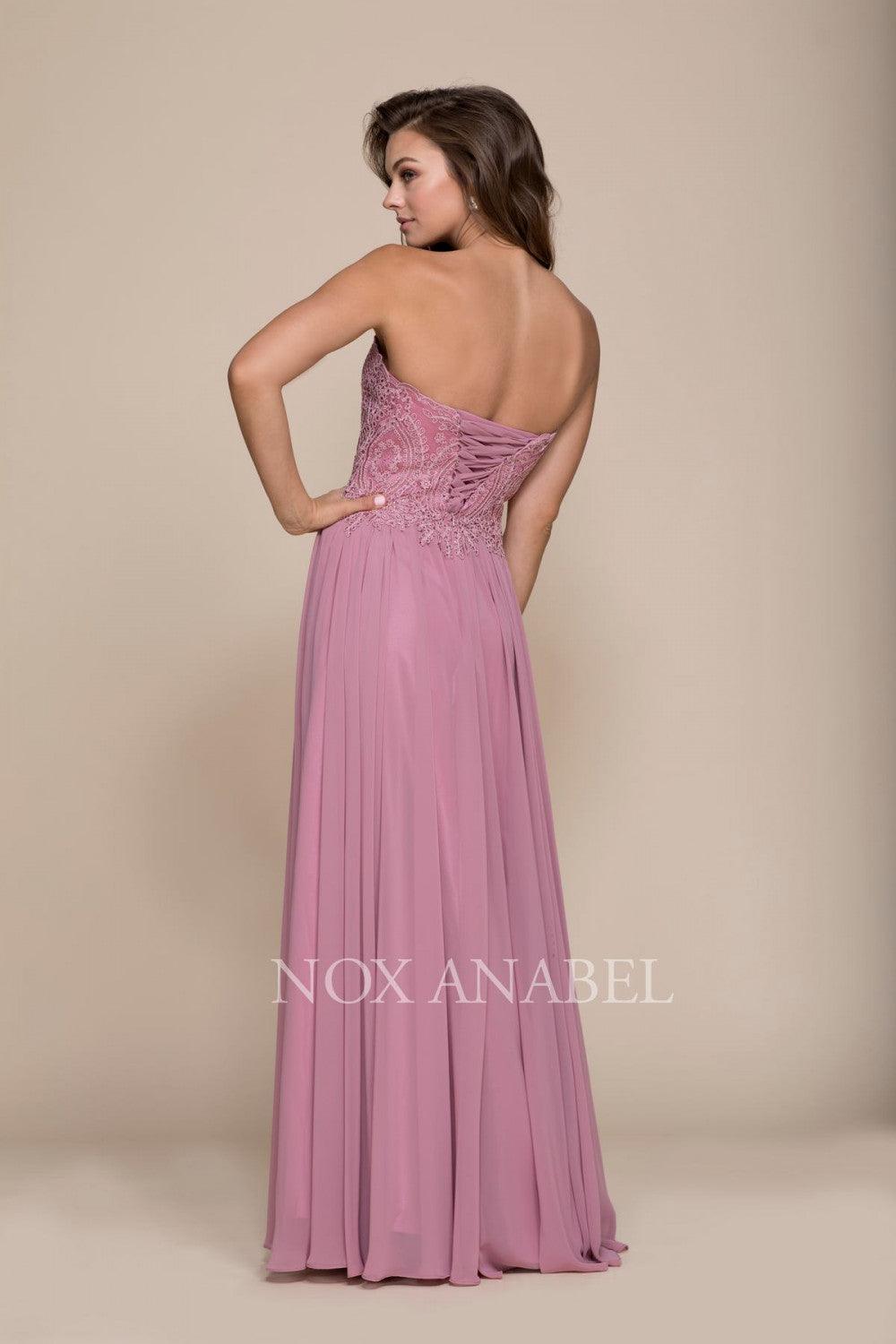Champagne Long Strapless Sweetheart Corset Back Prom Dress